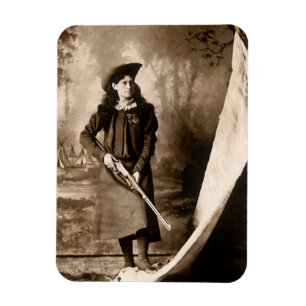 Magnet Flexible Mademoiselle Annie Oakley au fusil, Portrait photo