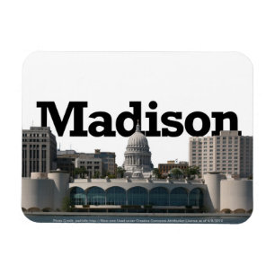 Magnet Flexible Madison WI Skyline avec Madison dans le ciel