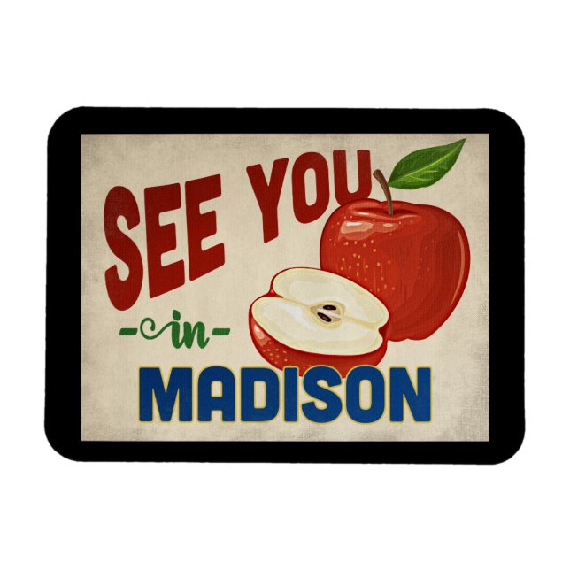 Magnet Flexible Madison Wisconsin Apple - Vintage voyage (Horizontal)