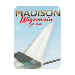 Magnet Flexible Madison Wisconsin USA Affiche de vol vintage