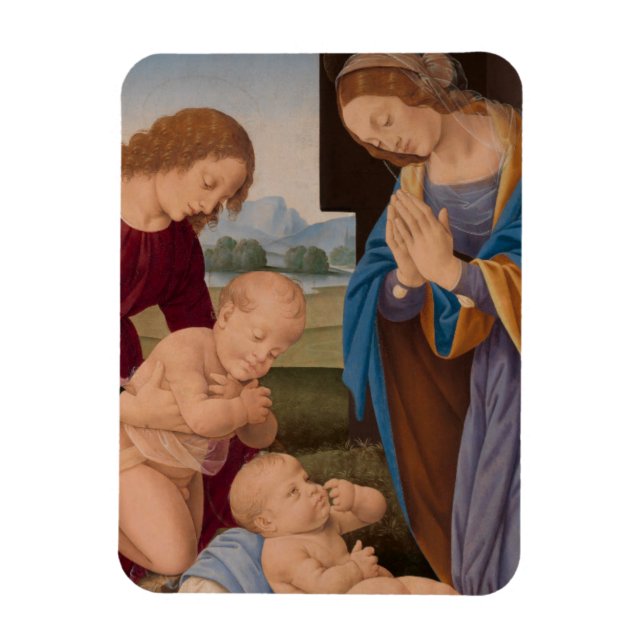 Magnet Flexible Madonna adorant l'enfant avec le Saint-Enfant (Vertical)
