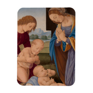 Magnet Flexible Madonna adorant l'enfant avec le saint infantile