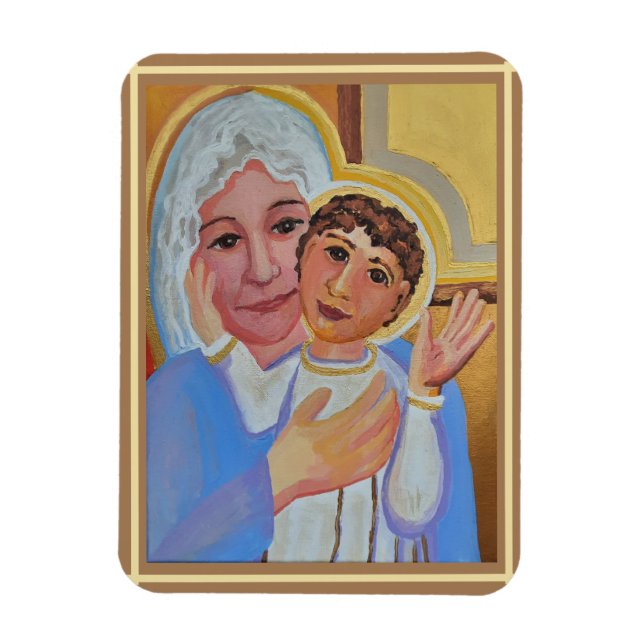 Magnet Flexible Madonna and Child Icon paperweight (Vertical)