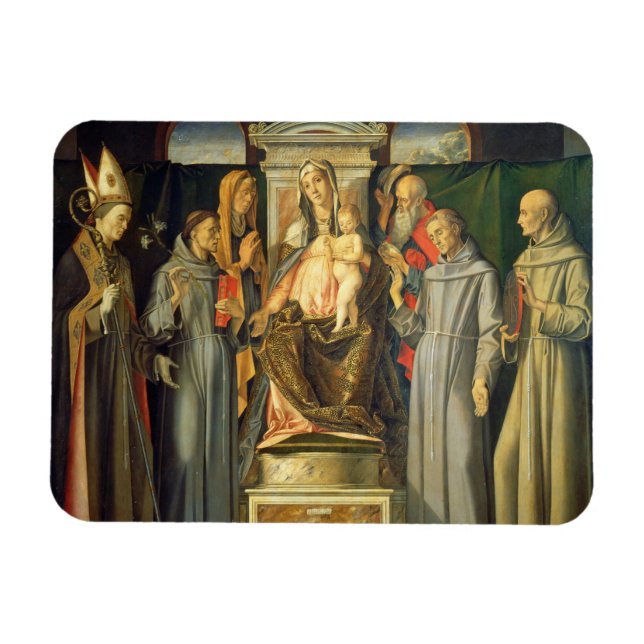 Magnet Flexible Madonna Enthroned, 1480 (huile sur panneau) (Horizontal)