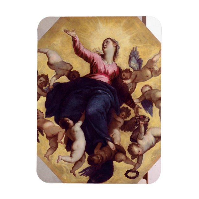 Magnet Flexible Madonna Portée par les Anges (fresque au plafond) (Vertical)