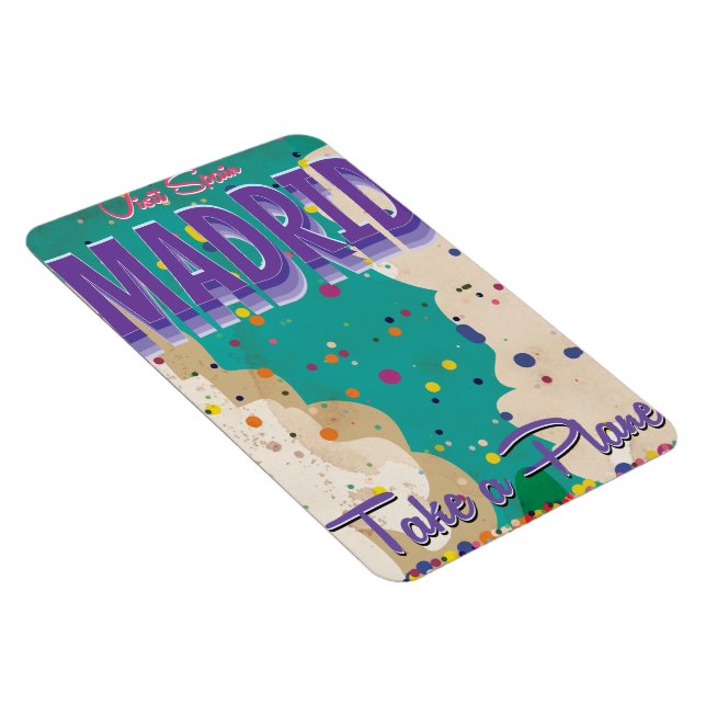 Magnet Flexible Madrid, Espagne Affiche de vacances vintage (Côté Droit)