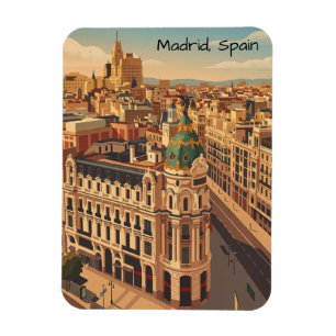 Magnet Flexible Madrid Espagne Silhouette de la ville Architecture