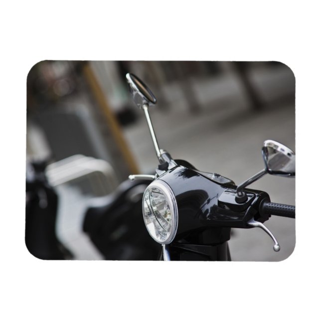 Magnet Flexible Madrid, scooter Vespa noir (Horizontal)