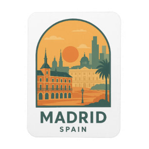 Magnet Flexible Madrid Vintage Espagne Voyage – Ville Rétro