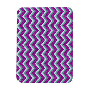 Magnet Flexible Magenta Foil et Turquoise ZigZag Motif