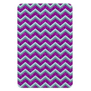 Magnet Flexible Magenta Foil et Turquoise ZigZag Motif