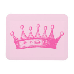 Magnet Flexible Magenta Princess Crown sur Arrière - plan rose