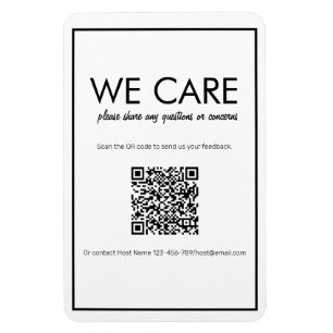 Magnet Flexible Magnat d'évaluation de code QR blanc moderne