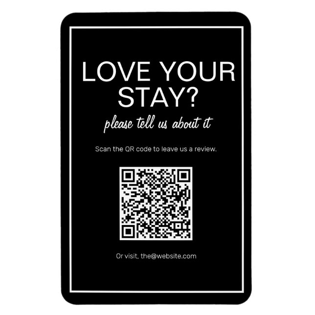 Magnet Flexible Magnat d'examen de code QR numérique noir moderne (Vertical)