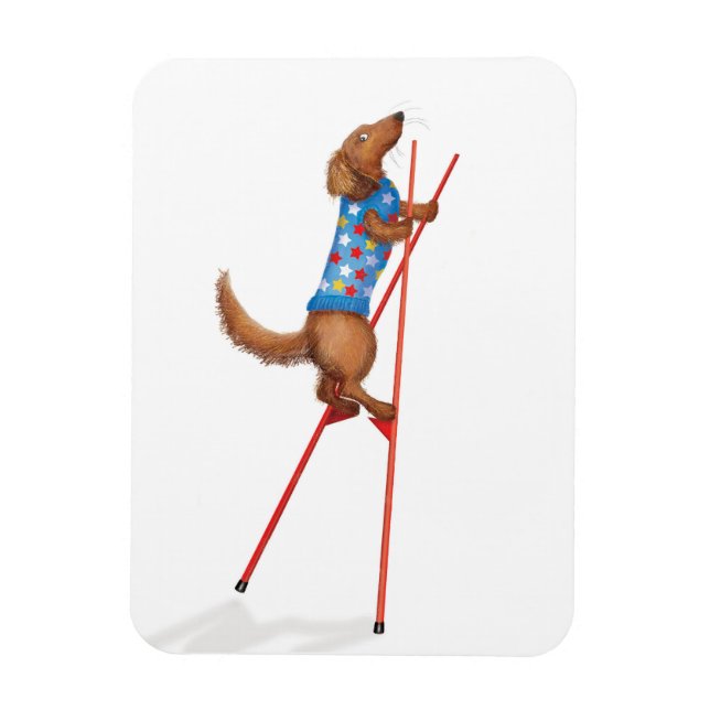 Magnet Flexible Magnétique dachshund mignon marchant sur des échas (Vertical)