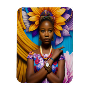 Magnet Flexible Magnifique femme africaine avec montre