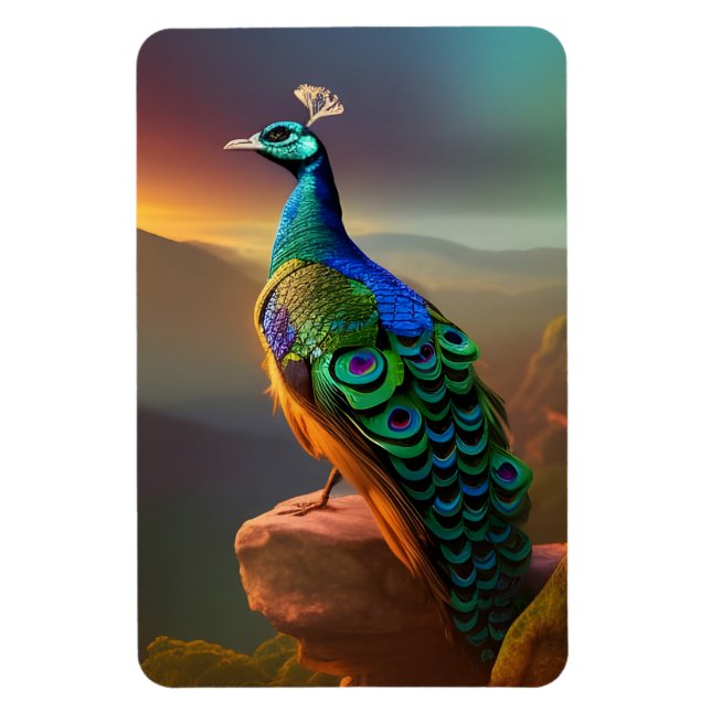 Magnet Flexible Magnifique paon  (Vertical)