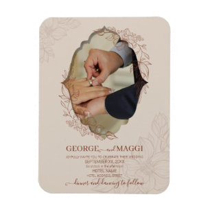 Magnet Flexible Magnolia Line Art Orné