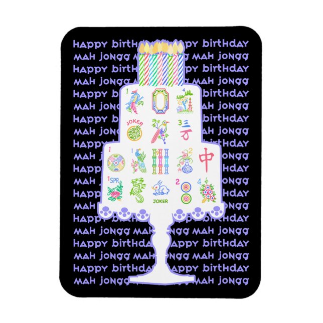 Magnet Flexible Mah Jongg Cake Anniversaire (Vertical)