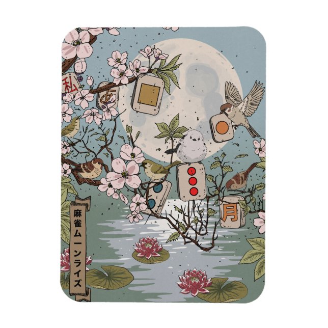 Magnet Flexible Mahjong Lever de lune (Vertical)
