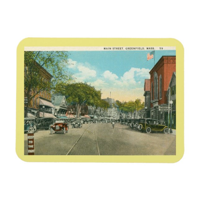 Magnet Flexible Main St, Greenfield, MA Vintage (Horizontal)