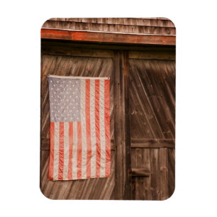 Magnet Flexible Maine, Drapeau américain décoloré sur la porte d'u