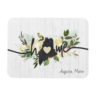 Magnet Flexible Maine État Personnalisé Votre Ville Maison Rustiqu
