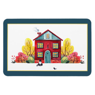Magnet Flexible Maison d'automne et chat