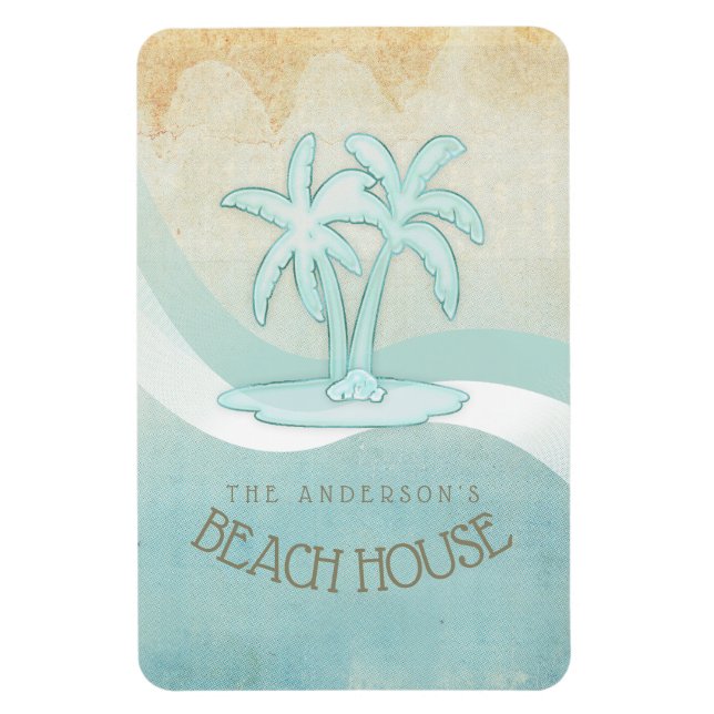 Magnet Flexible Maison de plage Palmiers Aqua ID623 (Vertical)