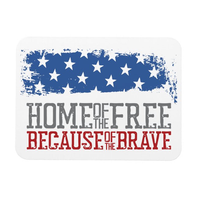 Magnet Flexible Maison des libres grâce aux braves drapeau américa (Horizontal)