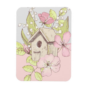 Magnet Flexible Maison d'oiseau Floral Bloc de Couleurs
