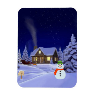 Magnet Flexible Maison en hiver Jigsaw Puzzle