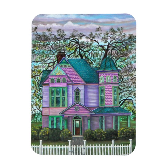 Magnet Flexible Maison victorienne violette Chariot de citrouilles (Vertical)