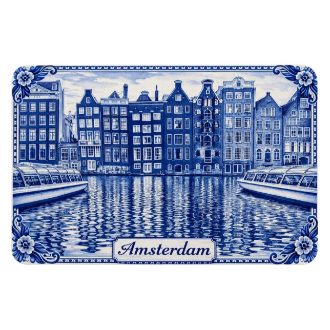 Magnet Flexible maisons sur canal à Amsterdam aimant (Horizontal)