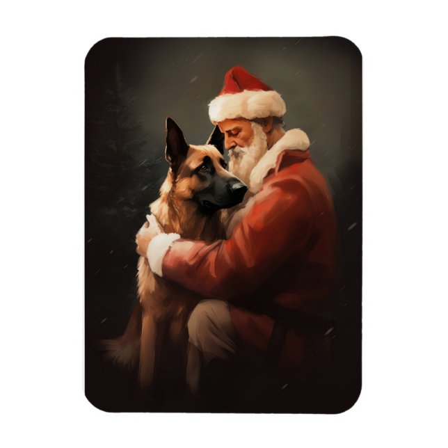 Magnet Flexible Malinoi Belge Avec Noël Festif Du Père Noël (Vertical)