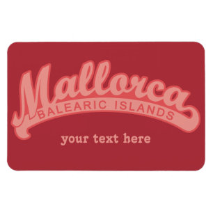 Magnet Flexible MALLORCA Espagne texte et aimant couleur personnal