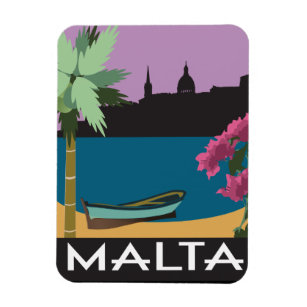 Magnet Flexible Malte avec illustration de style voyage vintage