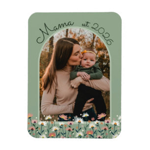 Magnet Flexible Mama Boho Floral Établie Photo Personnalisé