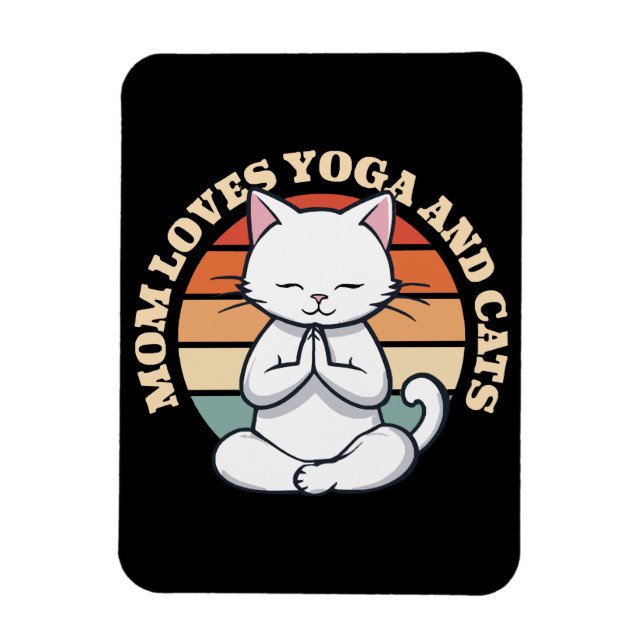 Magnet Flexible Maman aime les chats et le yoga (Vertical)