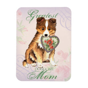 Magnet Flexible Maman de coeur de Sheltie