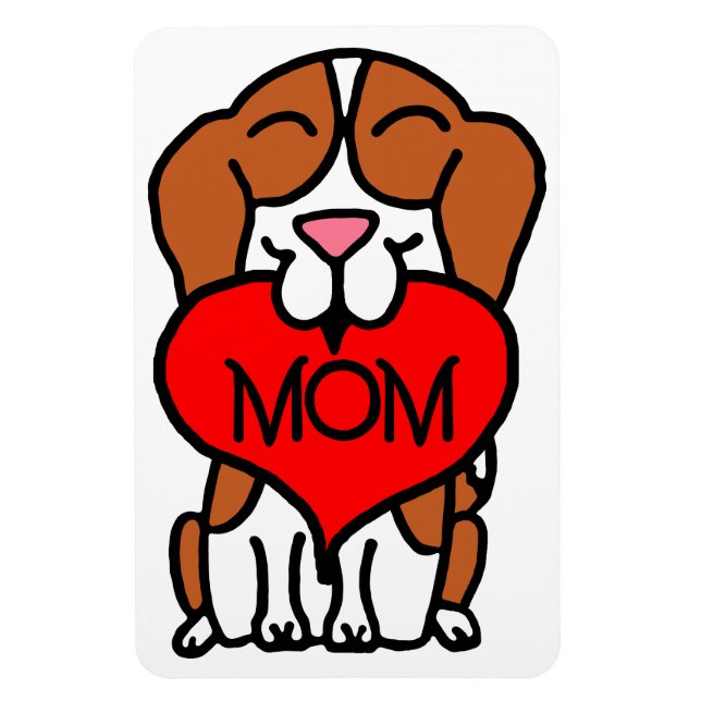Magnet Flexible Maman du coeur beagle (Vertical)