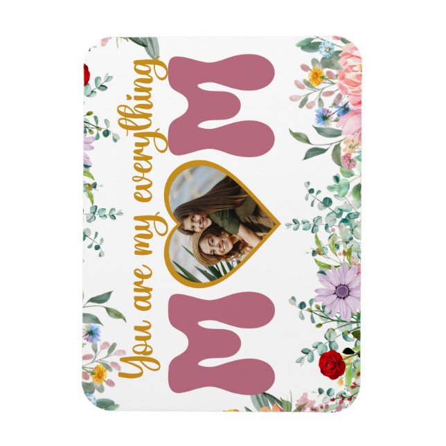 Magnet Flexible Maman et enfant adorent l'aquarelle fleurie Fête d (Vertical)