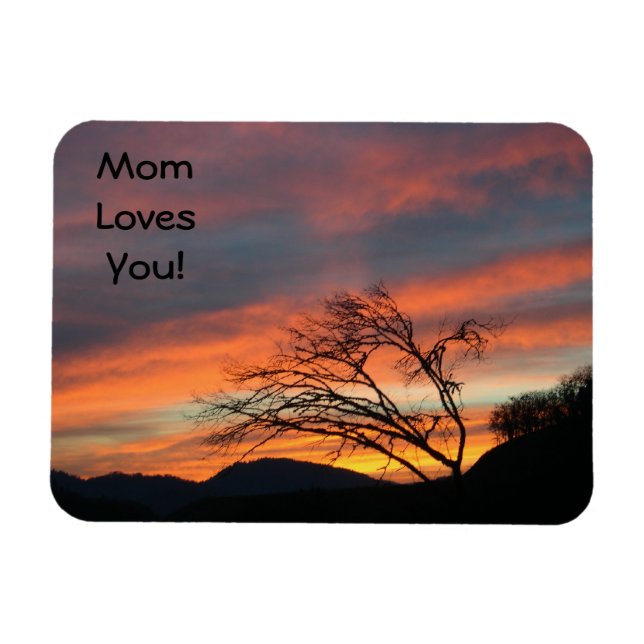 Magnet Flexible Maman t'aime ! aimants Coucher de soleil orange Ci (Horizontal)