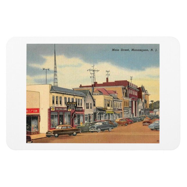 Magnet Flexible Manasquan NJ, Main St, Vintage (Horizontal)