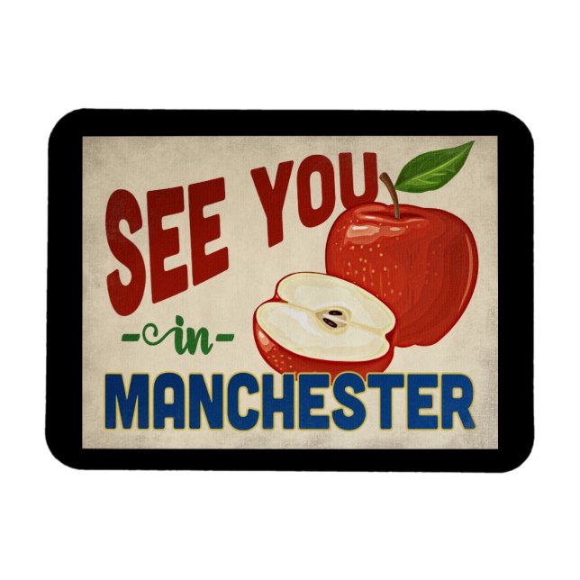 Magnet Flexible Manchester New Hampshire Apple - Vintage voyage (Horizontal)