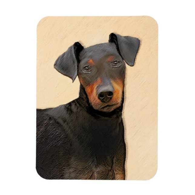Magnet Flexible Manchester Terrier Peinture Art animal original (Vertical)