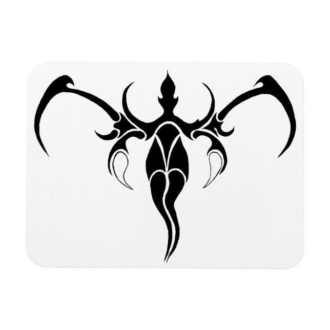 Magnet Flexible Mandala d'éléphant tribal orné noir et blanc (Horizontal)