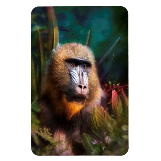 Magnet Flexible Mandril Baboon MASK DANS LA JUNGLE (Vertical)