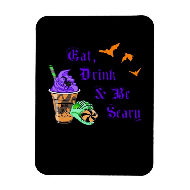 Magnet Flexible Manger Boire Et Être Effrayant Halloween Minimalis (Vertical)