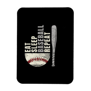 Magnet Flexible Manger Dormir Baseball Répéter Drôle Joueur de Bas